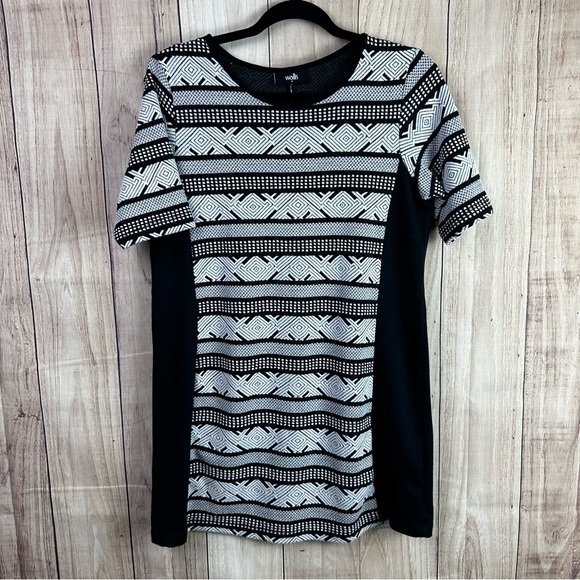 Wallis Monochrome Tribal Print Mini Dress - Picture 1 of 8